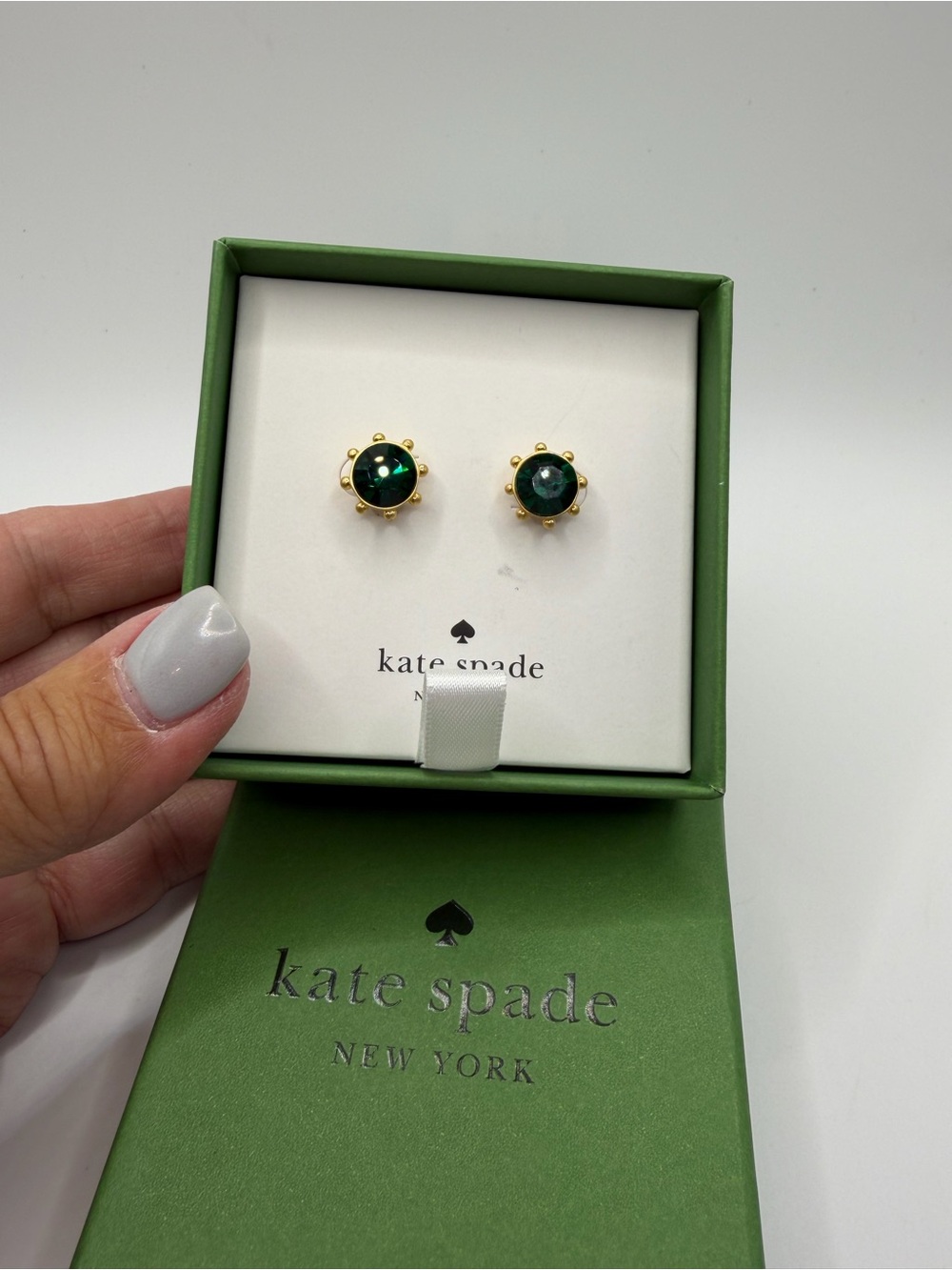 kate spade Gold-Tone Green Sunburst Stud Earrings